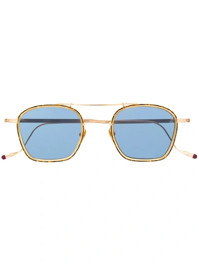Jacques Marie Mage Baudelaire Lynx Square Titanium Sunglasses In Gold