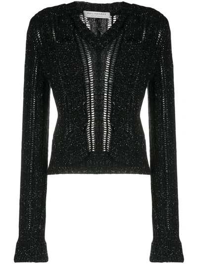 Philosophy Di Lorenzo Serafini Glitter Effect V-neck Jumper In Black