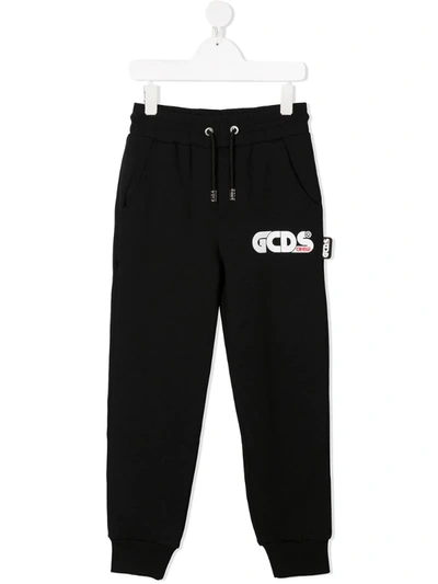 Gcds Kids' Logo-print Track Trousers In Black