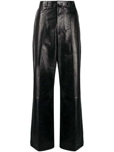 Marni High-waisted Wide-leg Trousers In Black