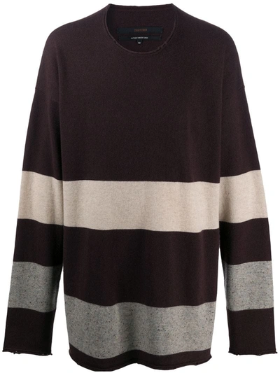 Ziggy Chen Striped Cashmere Jumper In Brown