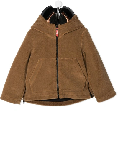 Ai Riders On The Storm Young Kids' Hooded Zipped Jacket In Brown