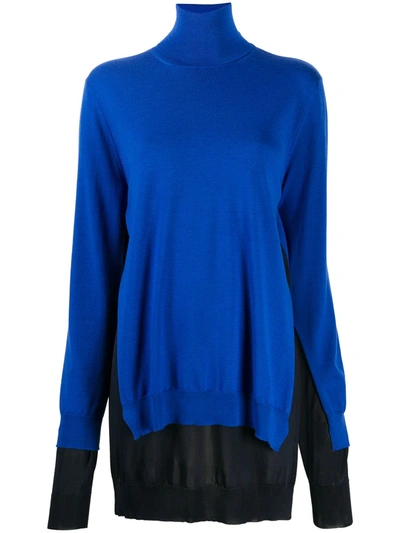 Marni Roll-neck Step-hem Jumper In Blue