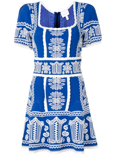 Alice Mccall Devotion Geometric-pattern Mini Dress In Blue
