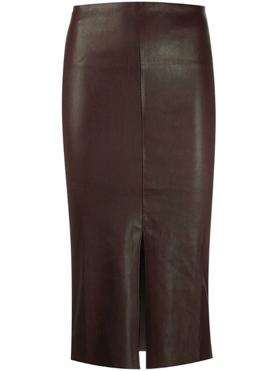 Stouls Oceandrive Fitted Midi Skirt In Brown
