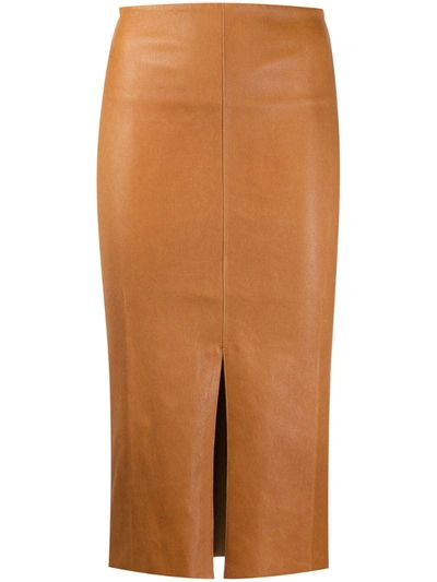 Stouls Ocean Drive Slit Skirt In Brown