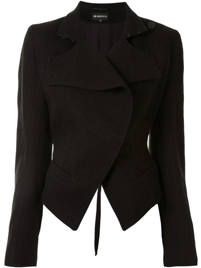 Ann Demeulemeester Cropped Blazer Jacket In Black