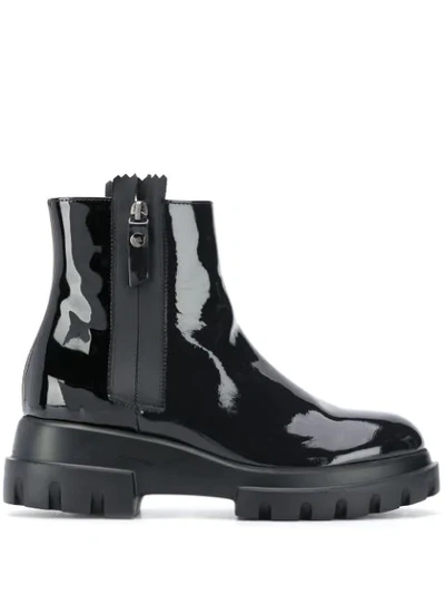 Agl Attilio Giusti Leombruni Patent Ankle Boots In Black