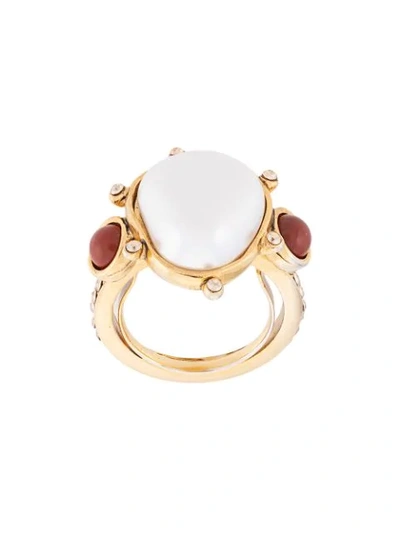 Oscar De La Renta Embellished Ring In Gold