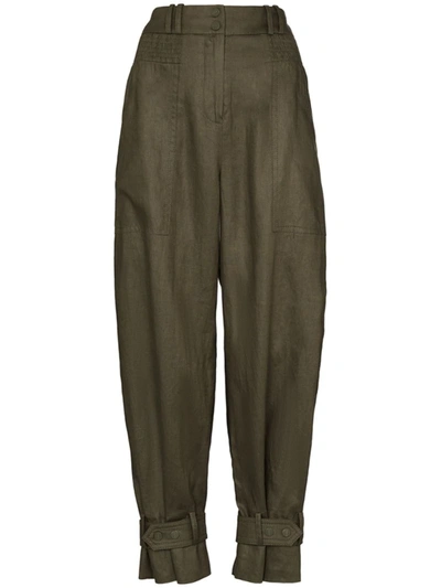 Zimmermann Lucky High-waisted Combat Trousers In Green