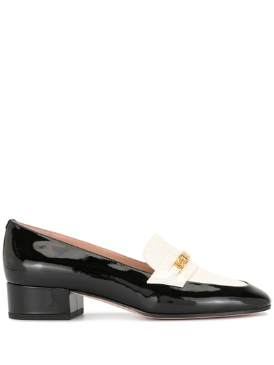 Bally Two-tone Logo-embellished Loafers In White