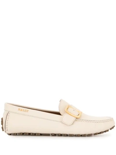 Bally Lenya Buckled Loafers In White