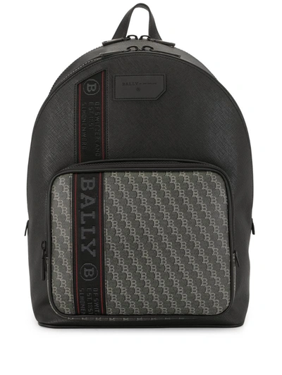 Bally Zip-up Leather Backpack In Black