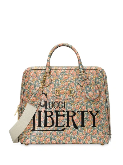 Gucci X Liberty London 1955 Horsebit Floral Leather Top Handle Bag In Pink  | ModeSens