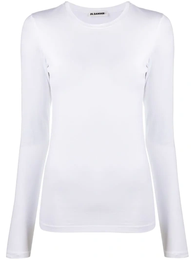 Jil Sander Long-sleeved T-shirt In White