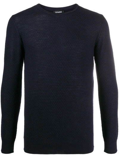 Cenere Gb Round Neck Knitted Jumper In Blue