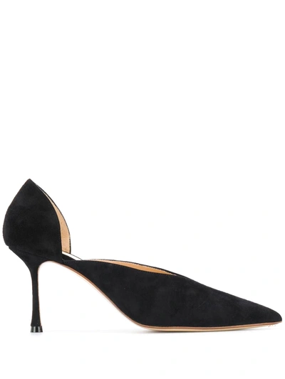 Francesco Russo Pointed-toe Suede Heels In Black