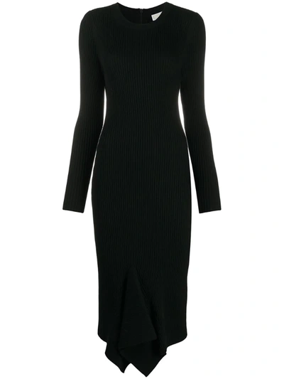Michael Michael Kors Ribbed Knit Dress In Black