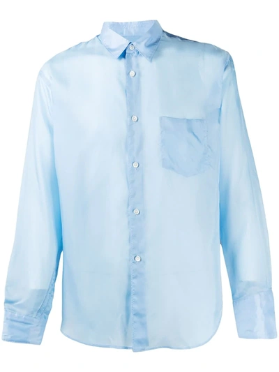 Comme Des Garçons Shirt Lightweight Long-sleeved Shirt In Blue