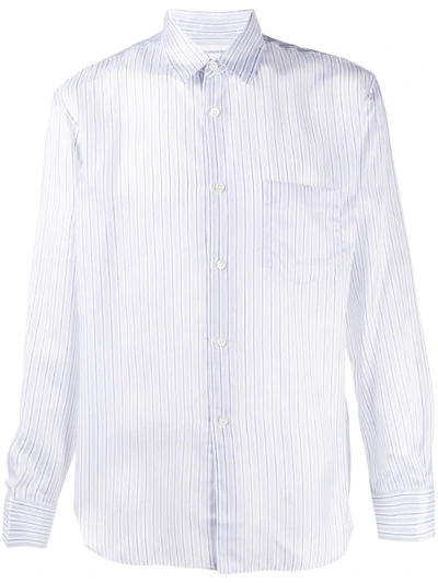 Comme Des Garçons Shirt Stripe-print Fitted Shirt In White