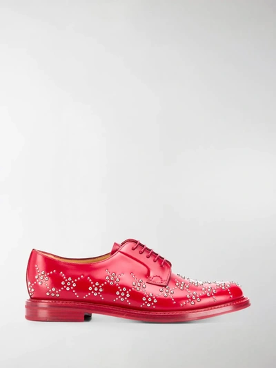 Comme Des Garçons Studded Oxford Shoes In Red