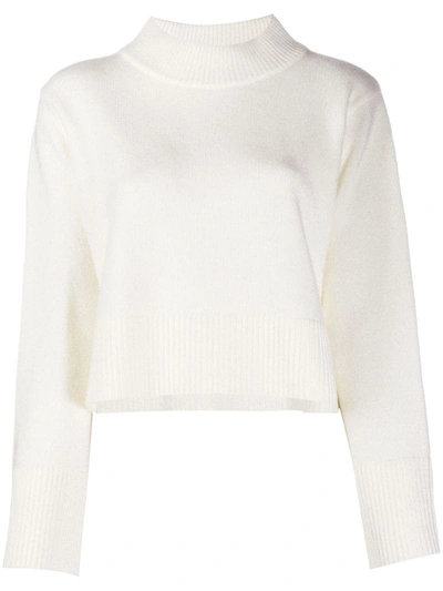 Co High Neck Cropped Jumper In Neutrals