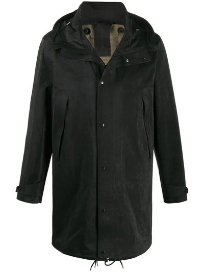 Ten C Hooded Mid-length Coat In Black
