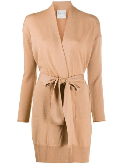 Forte Forte Long-line Belted Cardigan In Neutrals