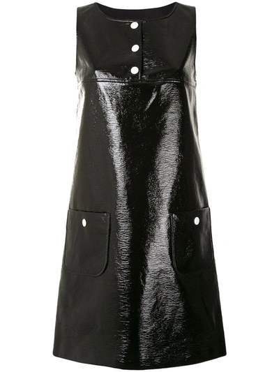Paule Ka Faux-leather Mini Dress In Black