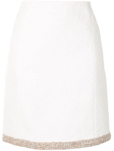 Paule Ka Crochet-trimmed Mini Skirt In White