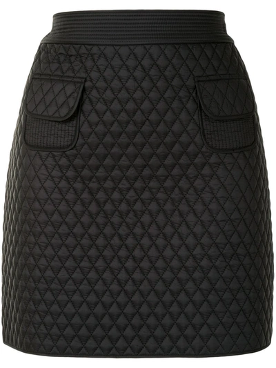 Paule Ka Diamond-quilted Mini Skirt In Black