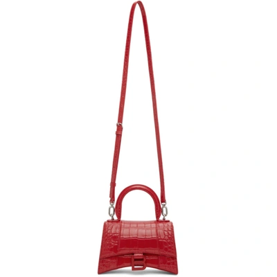Balenciaga Red Croc Xs Hourglass Bag