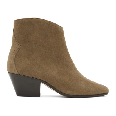 Isabel Marant Dacken Suede Ankle Boots In Taupe