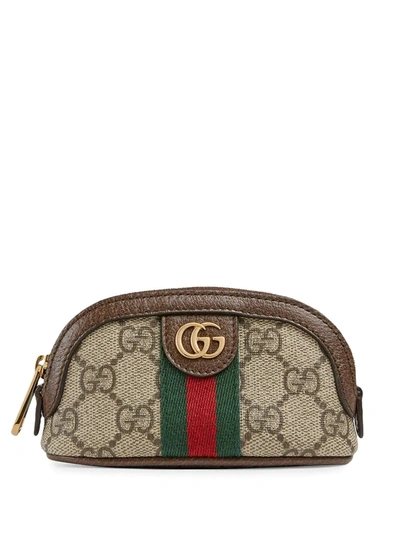 Gucci Beige Gg Ophidia Coin Pouch In Neutrals