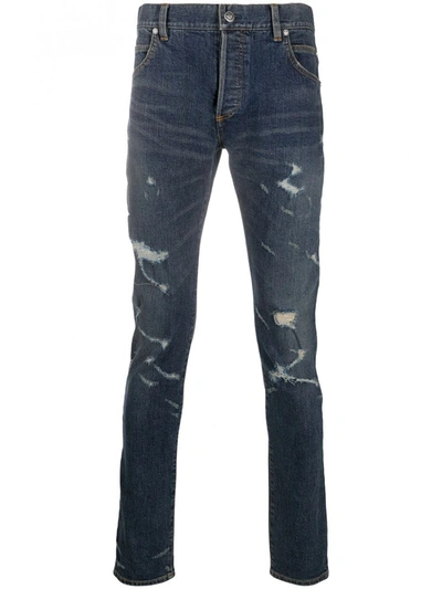 Balmain Cottono Denim Jeans In Blue