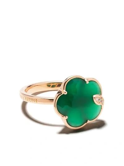 Pasquale Bruni Women's Petit Joli 18k Rose Gold, Green Agate & 0.04 Tcw Diamond Flower Ring In Green/rose Gold