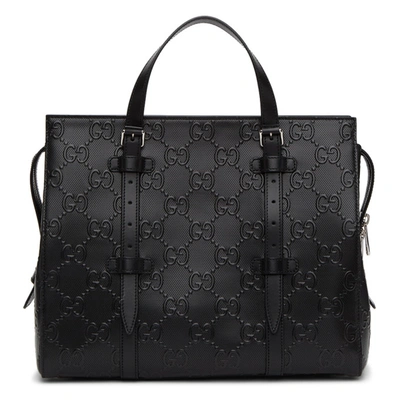 Gucci Gg Embossed Tote Bag In Black
