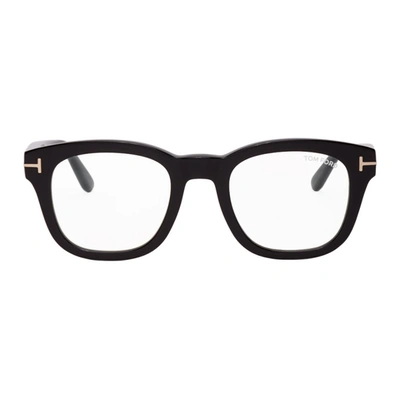 Tom Ford Black Classic Square Glasses In 001 Black