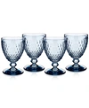 Villeroy & Boch Boston Claret Glass, Set Of 4 In Blue