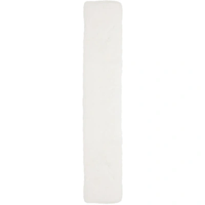 Yves Salomon White Fur Scarf In C10 Blanc