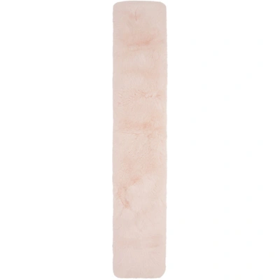 Yves Salomon Pink Fur Scarf In A5059 Candy