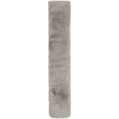 Yves Salomon Grey Fur Scarf In A7143 Libel