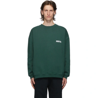 Vetements Polizei-print Long-sleeve Sweatshirt In Green