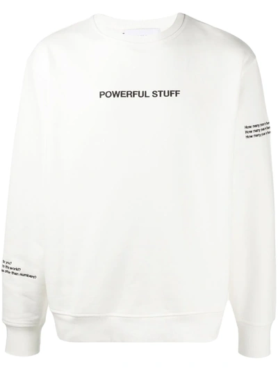 Xander Zhou Embroidered Crew Neck Sweatshirt In White