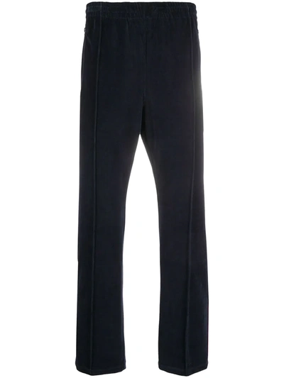 Needles Stripe-side Velour Track Pants In Blue