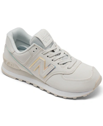 New Balance Women's 574 Iridescent Casual Sneakers From Finish Line In Off White