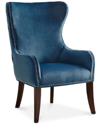 Furniture Jerry Button Tufted Accent Chair In Slate Blue