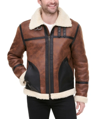 Tommy Hilfiger Men's Faux Leather Fleece-lined Shortie Jacket, Created For  Macy's In Brown Nappa | ModeSens