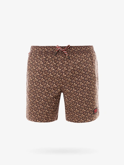 Burberry Swim Trunks In Brown