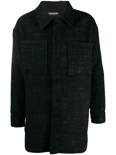 Costumein Patch Pockets Shirt Jacket In Black